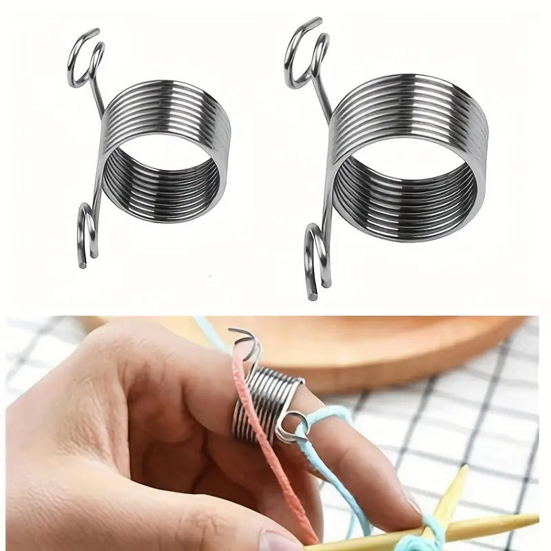 1pc Finger Protector Thimble, Stainless Steel Knitting Ring, Crochet Stitch  Marker Knitting Stitch Markers, Yarn Knitting Guide Ring Crafts, Sewing No