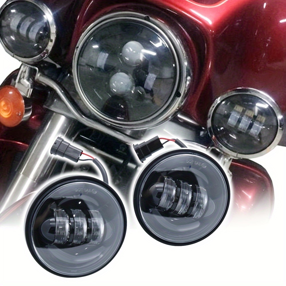 Chrome Black Led Passing Light Led Fog Lamps Motorcycles - Temu