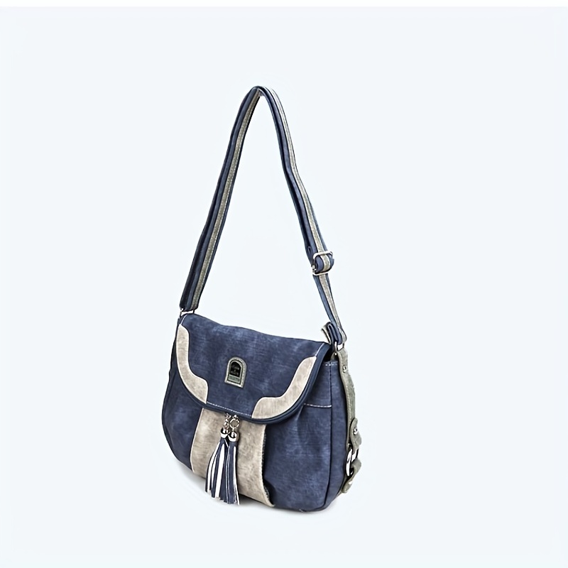 Vintage Denim Crescent Bag, Retro Tassel Shoulder Bag, Women's Y2k Grunge  Handbag & Hobo Purse - Temu