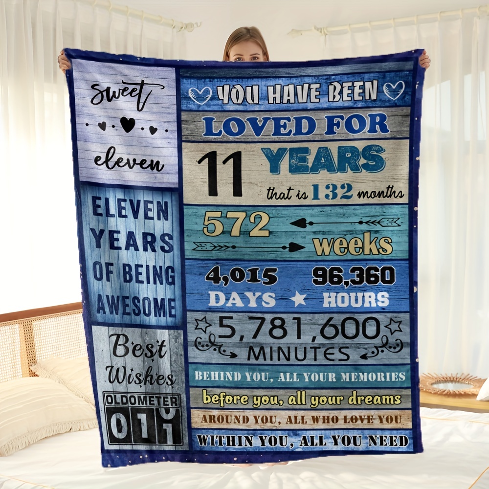  11 Year Old Girl Birthday Gifts,Teenage Girls 11th Birthday  Gifts Throw Blanket 50 x 60,Happy 11th Birthday Decorations Blanket for  Girls,Birthday Gifts for 11 Year Old Girl Daughter Bestie Sister 