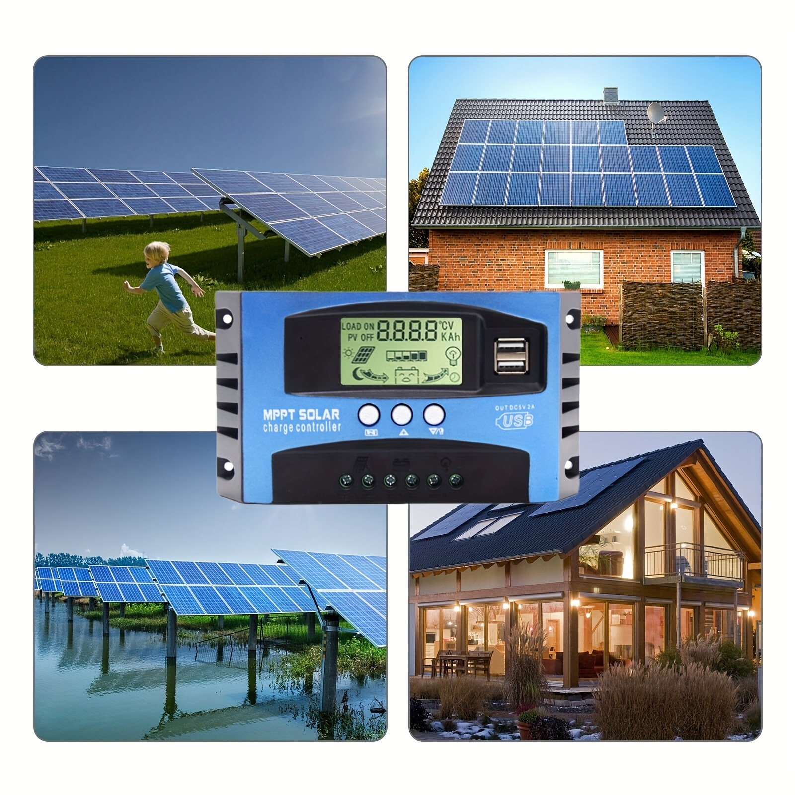 1pc contrôleur solaire MPPT 100A 60A 50A 40A 30A double - Temu Canada