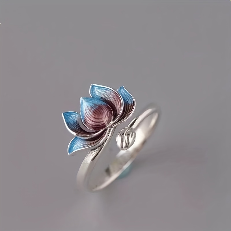 Retro Koi Enamel Colored Adjustable Ring, Unisex