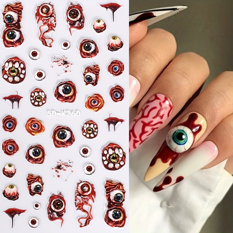 Halloween, Eyeballs, Nail Stickers, Halloween Nail Art, Spooky