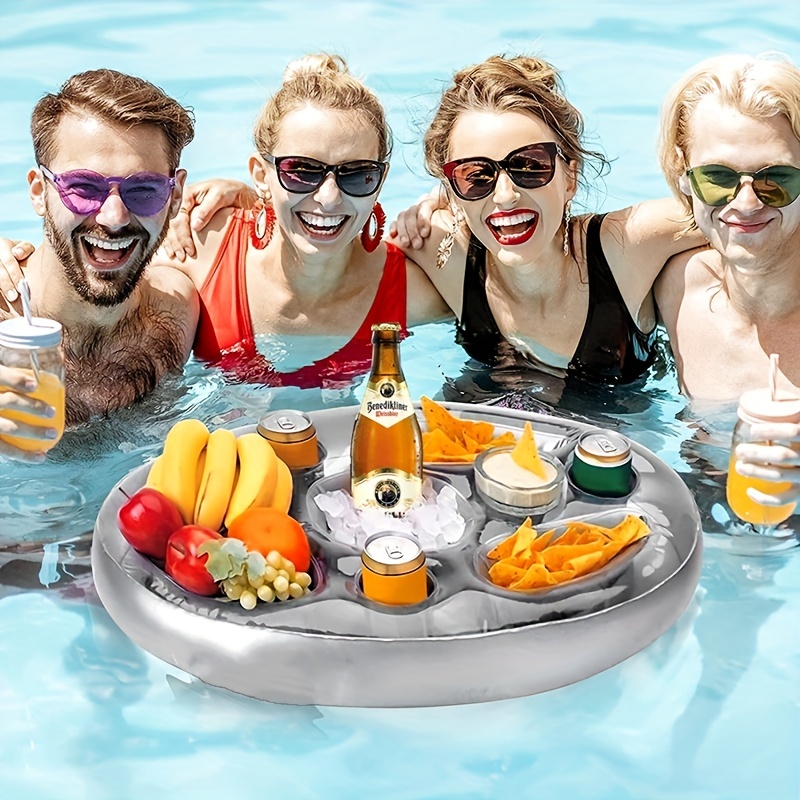 Cheap Summer Party Floating Pool Tray Bucket Cup Holder Pool Float Beer  Fruit Drinking Cooling Floating Tray Pool Pool Accessories