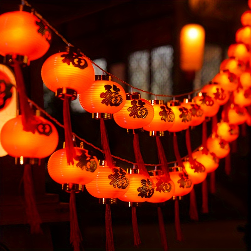 1 Pièce Guirlande Lumineuse De Lanterne Rouge À Led Pour Le Nouvel An  Lunaire, Le Festival Des Lanternes, Le Jour De L'an, Convient Pour Décorer  Les Centres Commerciaux, Le Salon, Le Balcon