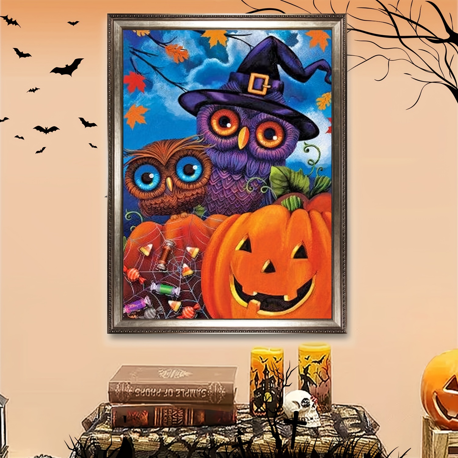 Diamond puzzle Halloween witch diamond mosaic, diamond painting, cross  stitch embroidery, pumpkin lantern Black Cat, - AliExpress