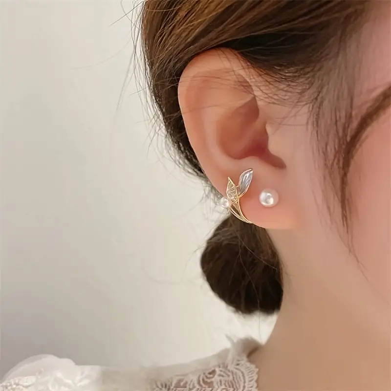 womens elegant faux pearl earrings temperament design jewelry birthday gift details 2