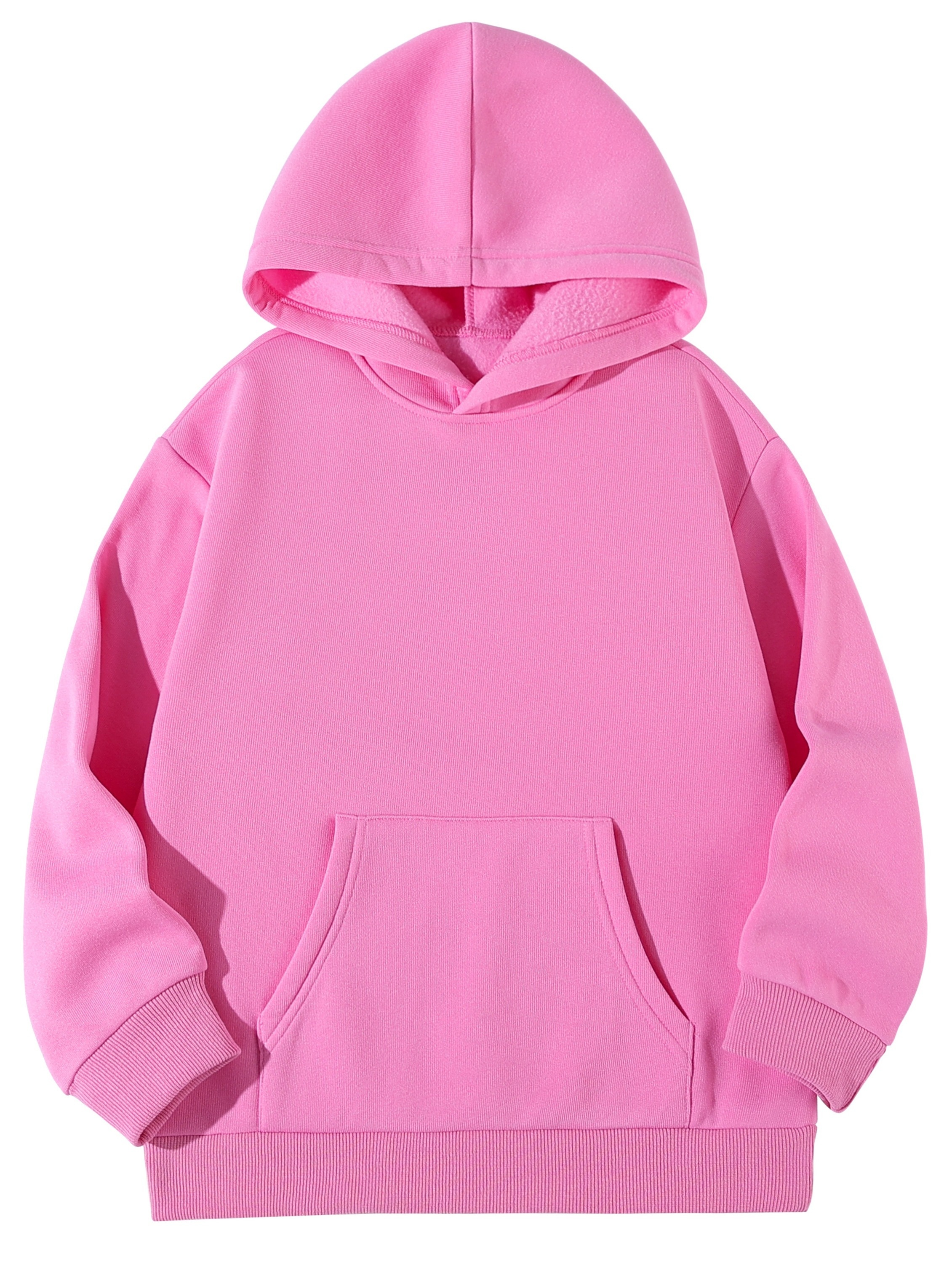 Pink Youth Sweatshirts for Girls Teen Boys Sweatshirt Plain Casual