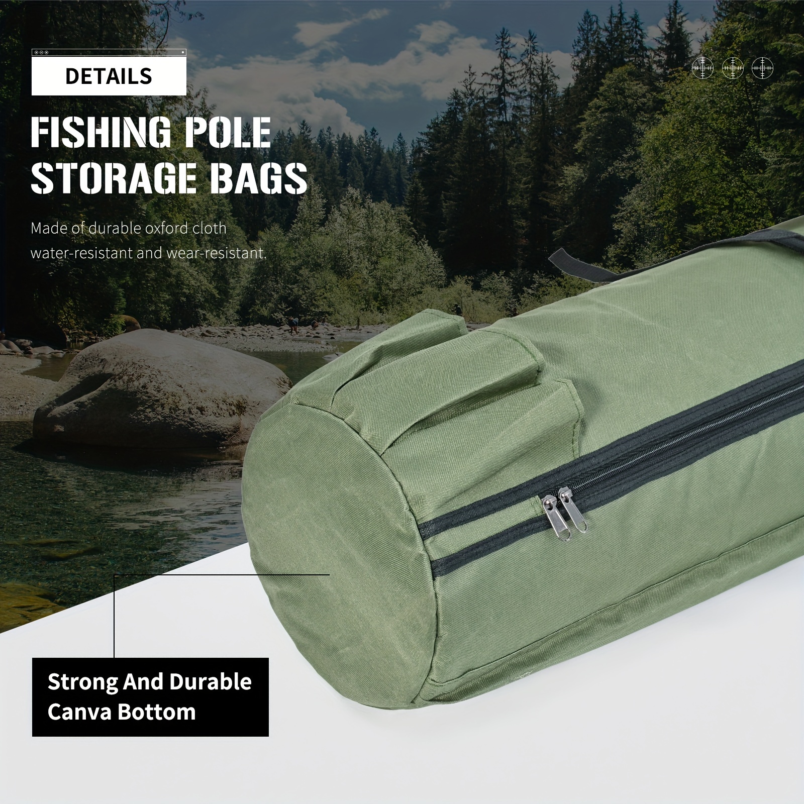 FDDL Two/Three 4Ft/4.2Ft/5Ft layers Portable Fishing Bag Folding Fishing  Rod Carrier Canvas Fishing Pole Tools Storage Bag Case Fishing Gear Tackle  