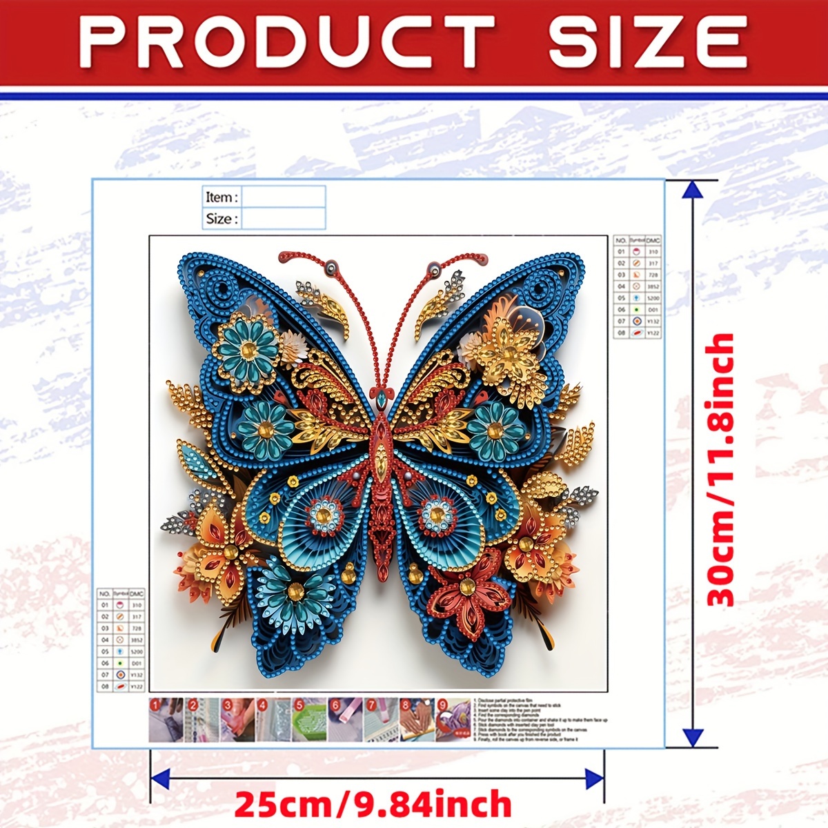 Butterfly Diamond Painting Kit with Bonus 5D Diamond Painting Kit