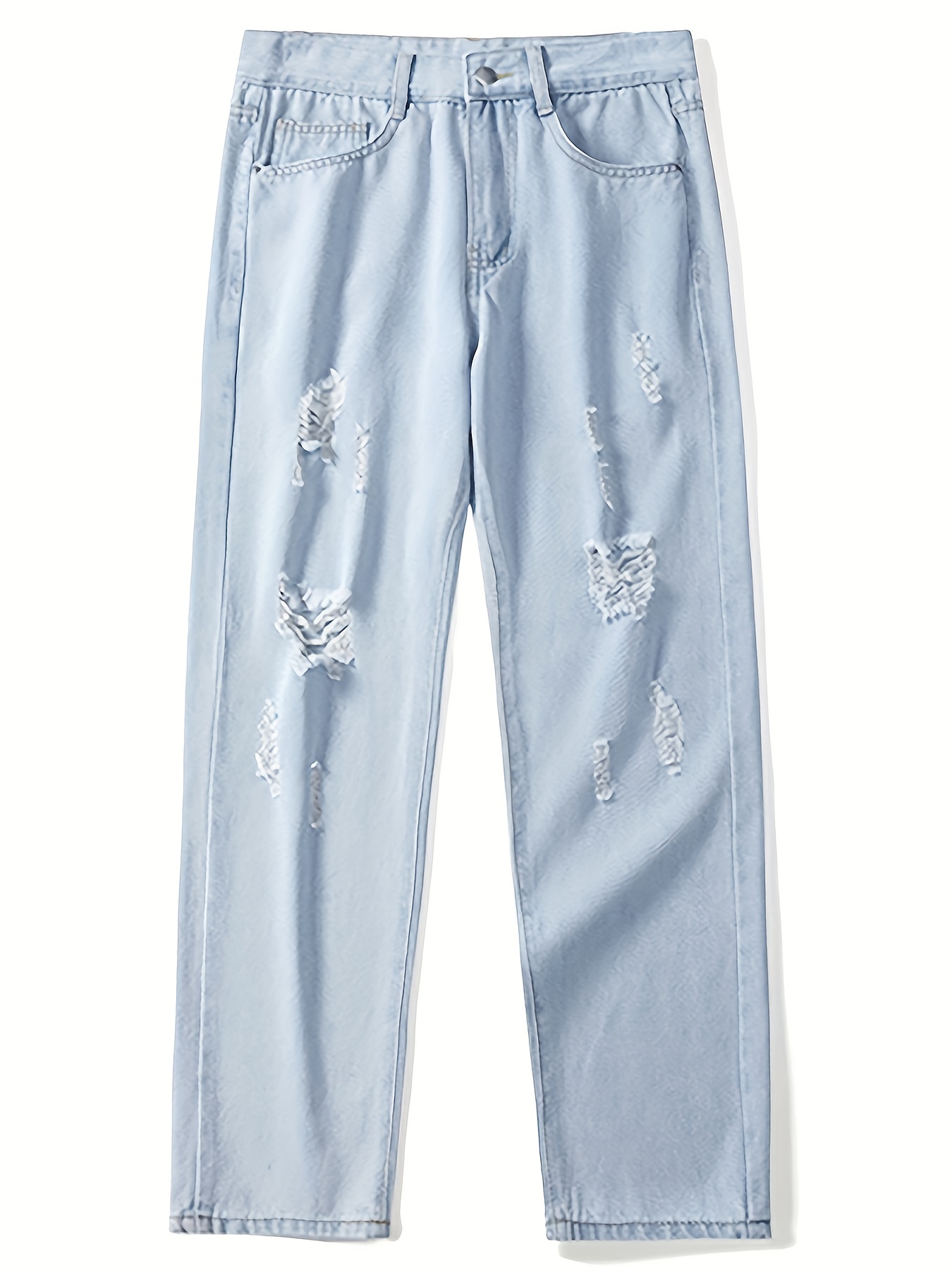 Men's Ripped Jeans Casual Street Washed Denim Pants