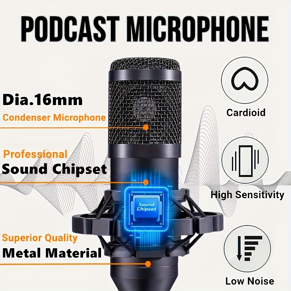Paquete Equipo Paquete Micrófono Podcast Bm 800 Tarjeta - Temu