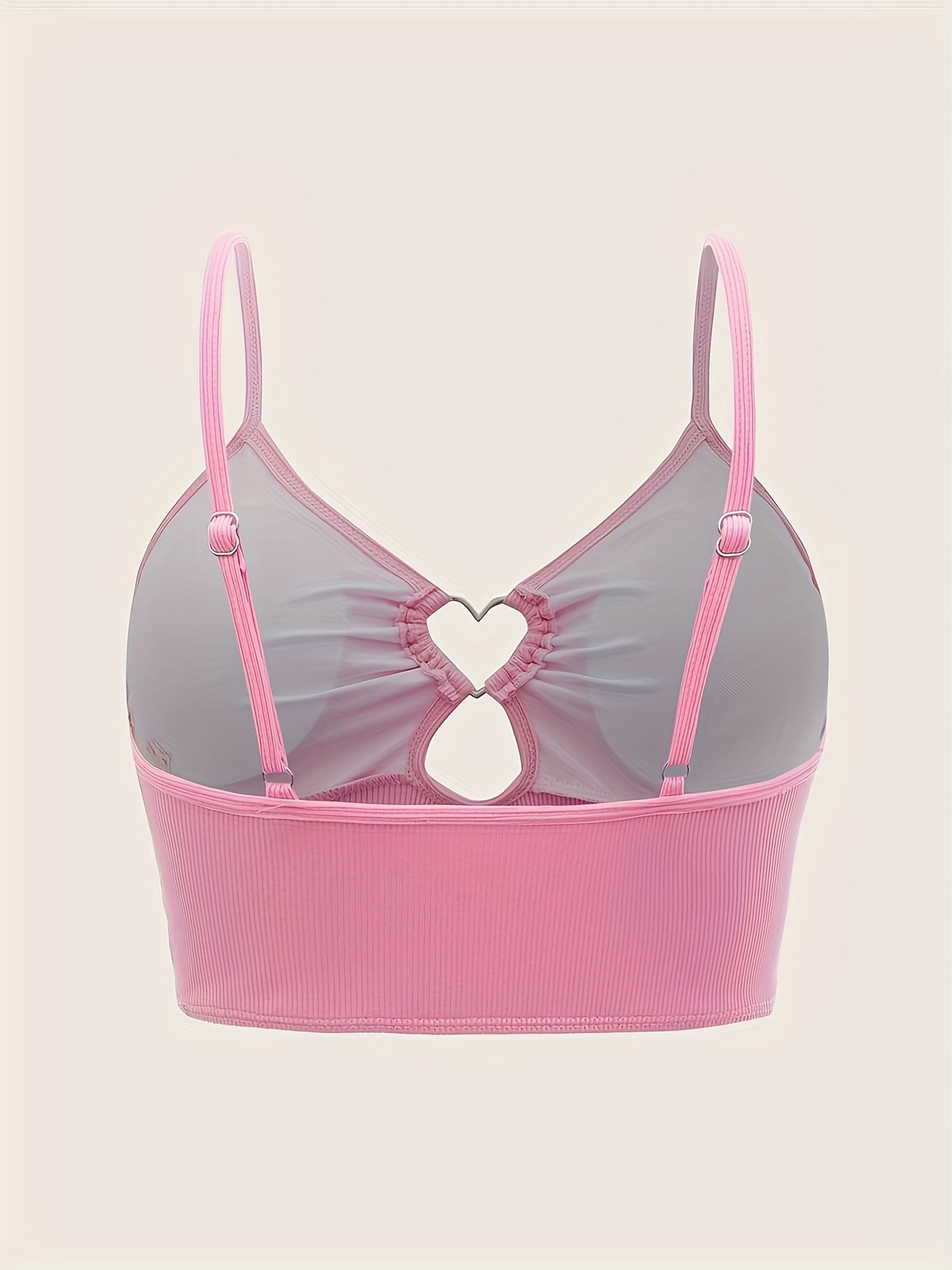 Fashionable Women'S Tankini Top with Heart Pattern And Ribbed Fabric