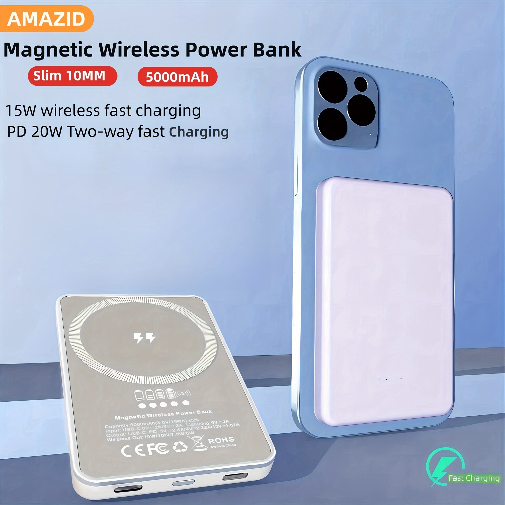 20000mAh magnetische Powerbank für Magsafe tragbares Ladegerät Wireless  Fast Charging Externer Akku für Iphone X Xs Xr 11 12 13 14 Pro Max