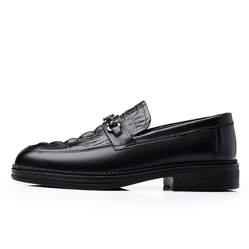 Crocodile Embossed Pointed Top Formal Dress Shoes for Wedding Business