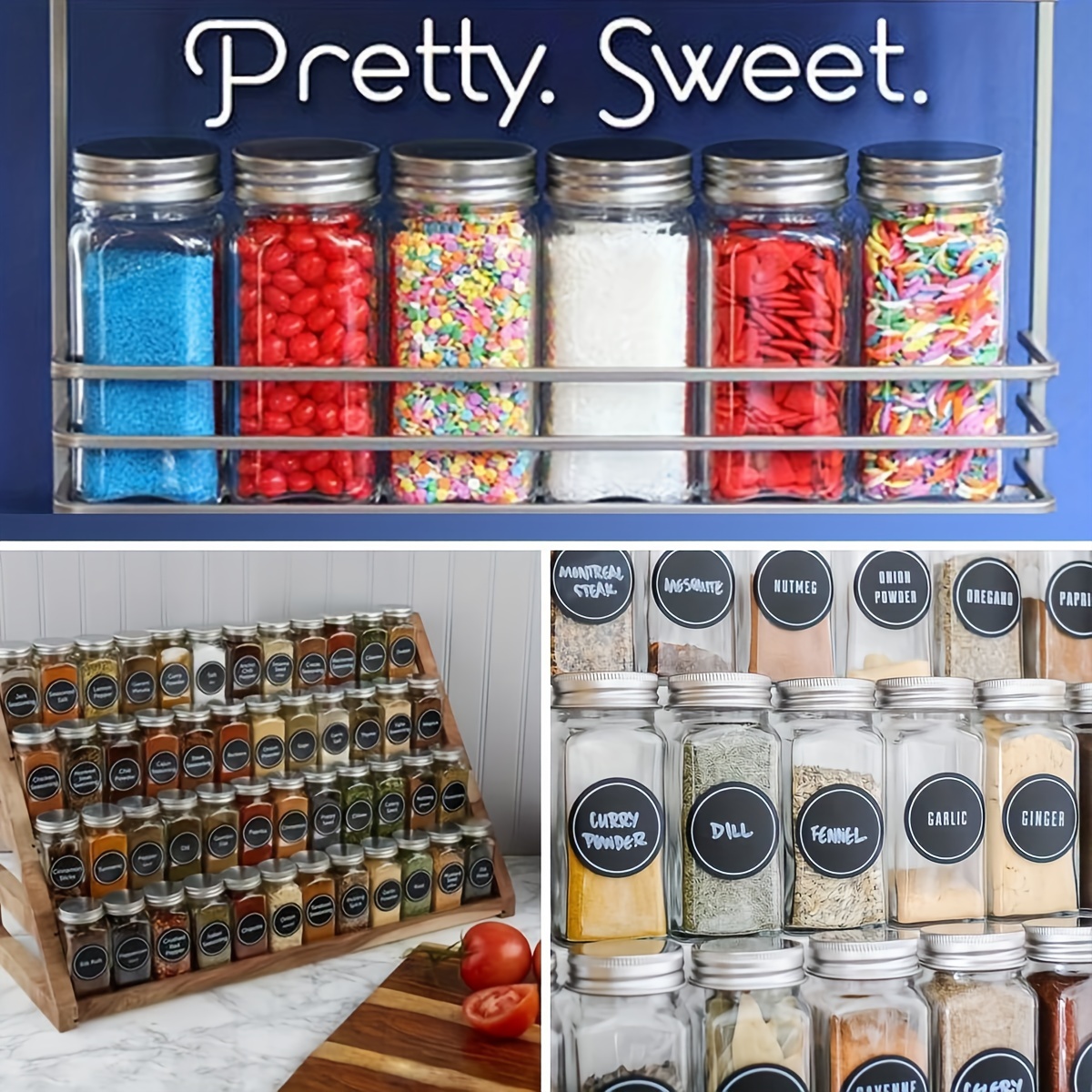 Orii Spice Storage Solution: 24 Glass Jars, Labels & Funnel