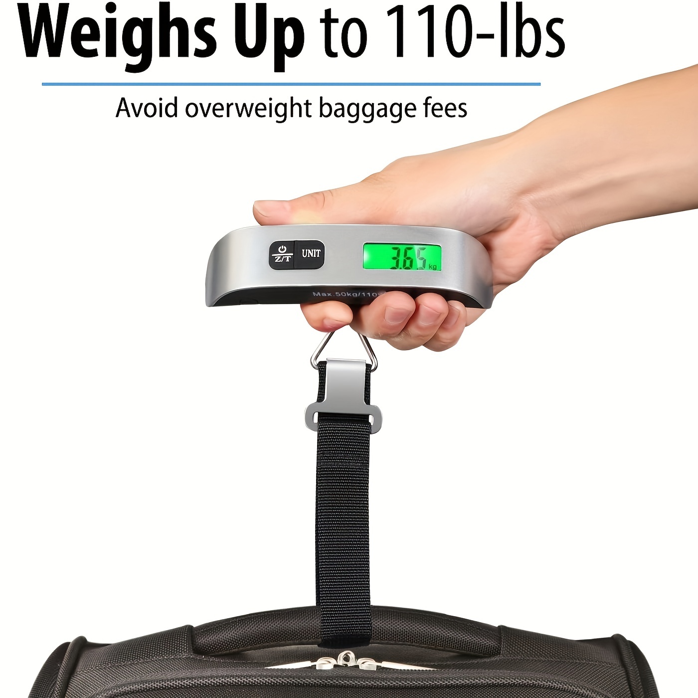   Basics Portable Digital Luggage Weight Scale, One Size,  Black