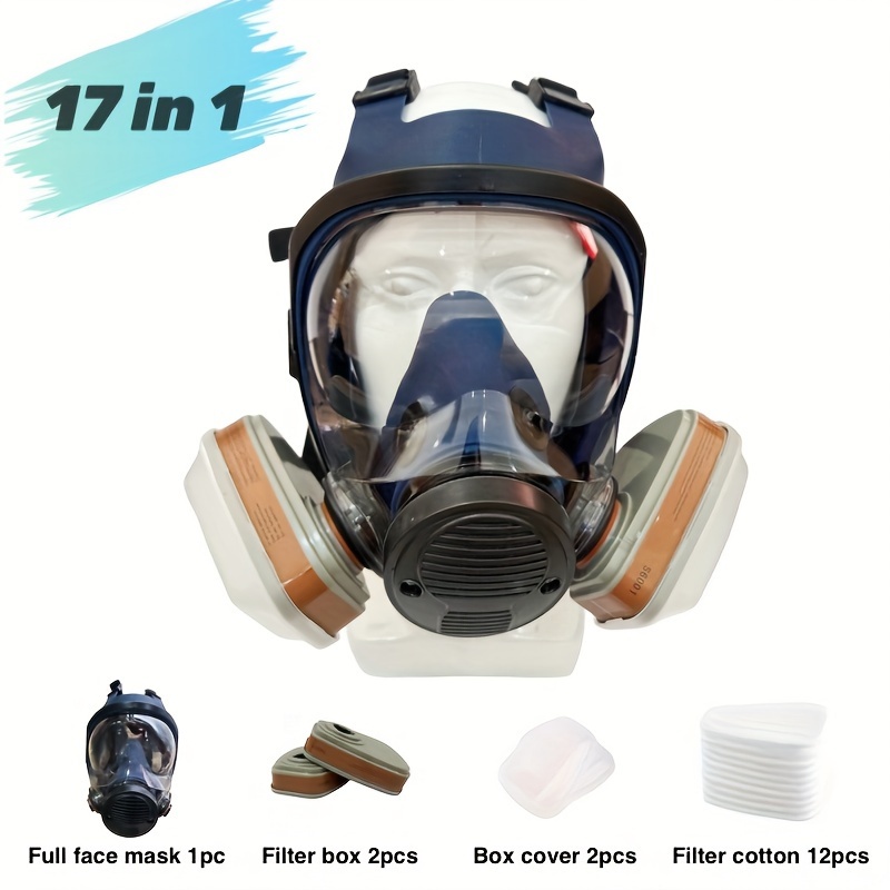 Máscara de seguridad industrial a gas pintura a prueba de polvo respirador  respirador máscara mediana, 1 juego