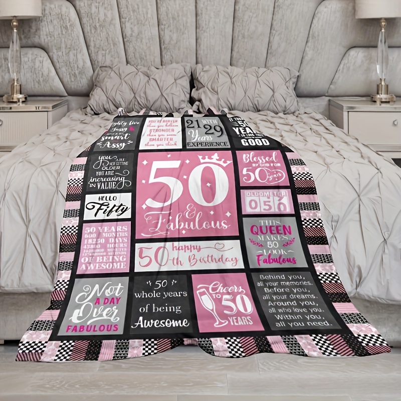 50th Birthday Gifts for Women Blanket 50 Year Old Birthday Gifts