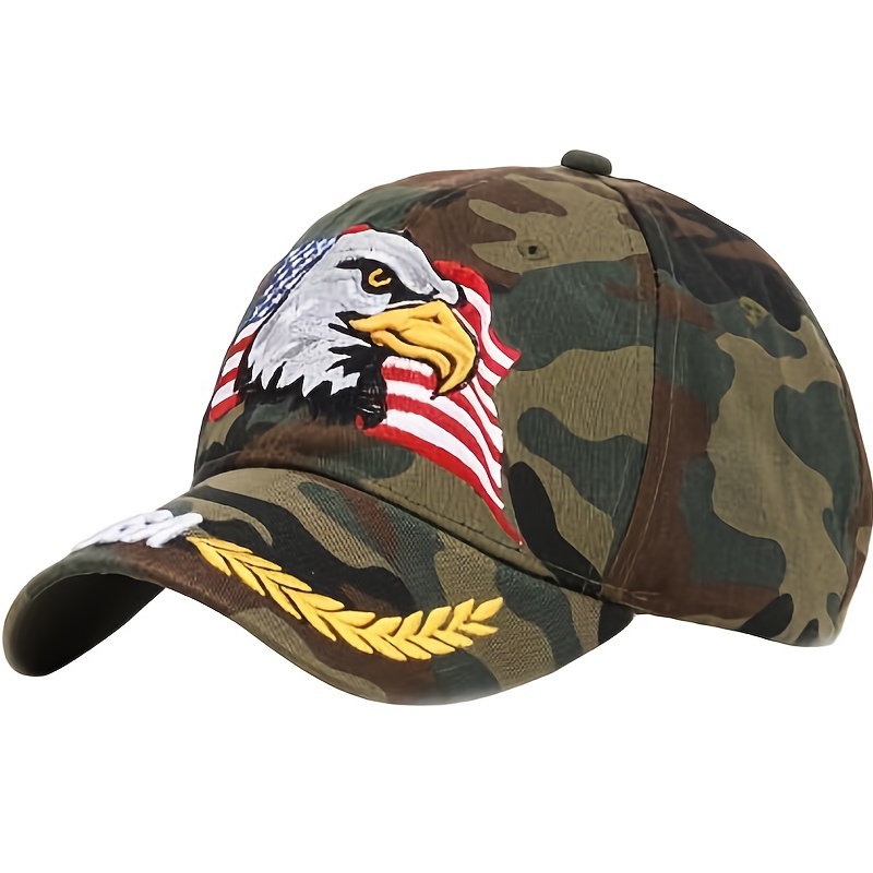 Men's Eagle Usa Flag Embroidered Baseball Breathable - Temu Canada