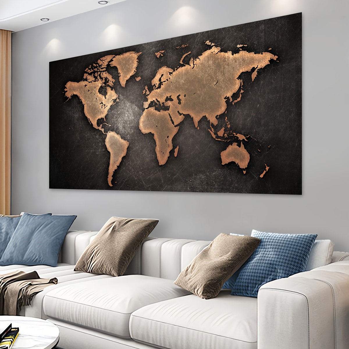 Unframed Canvas Poster Modern Art World Map Wall Art canvas - Temu