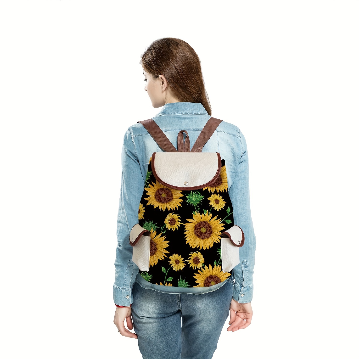 Sunflower Drawstring Large Capacity Backpack