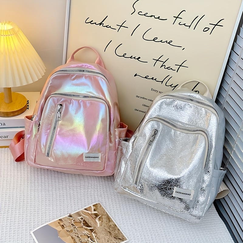 Justice Unicorn Mini Backpack - Girls Clear Holographic Travel Daypack–