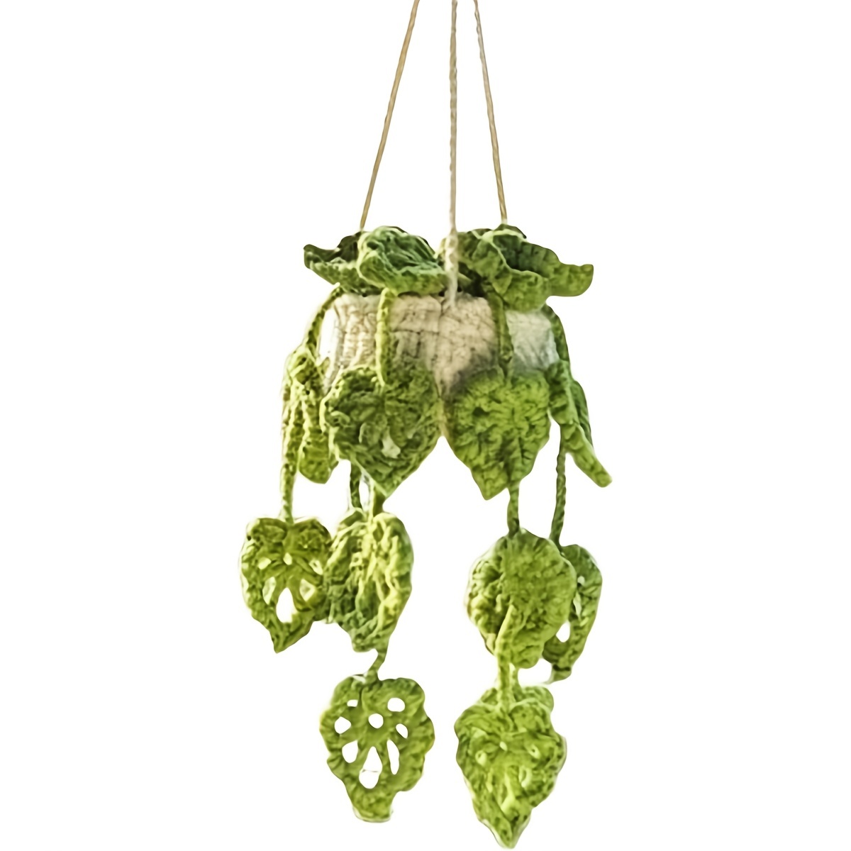 Crochet Hanging Plant Car Cute Car Plant Accessories Knitted - Temu