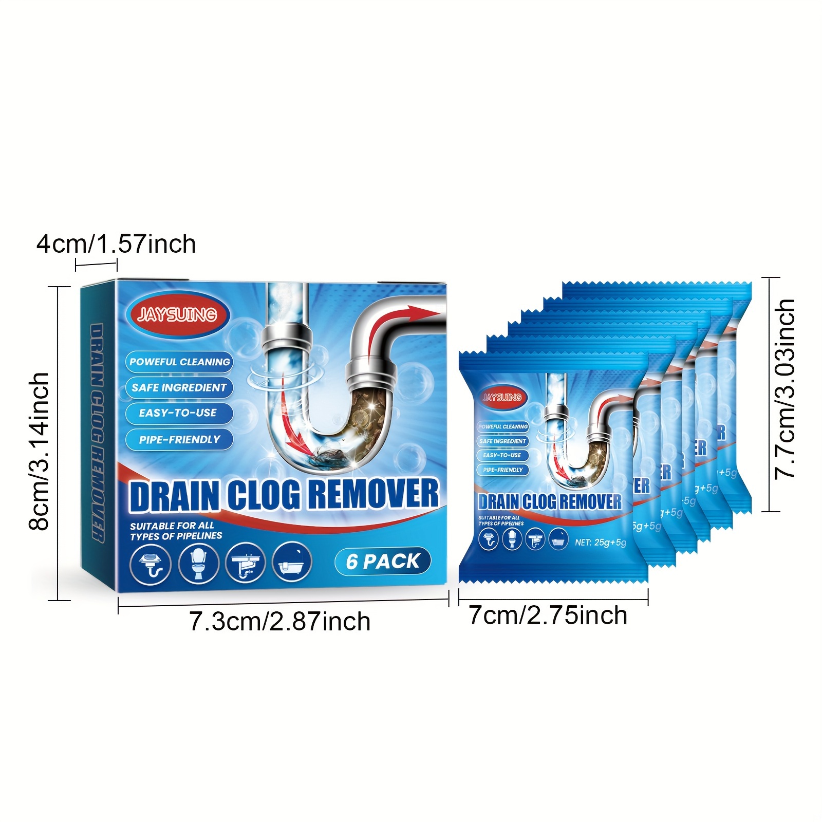 Clogged Sink Drain Cleaner Pipe Cleaning Powder Natural Plant