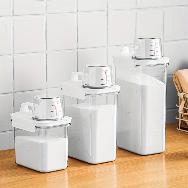Airtight Laundry Detergent Container with Measuring Cup