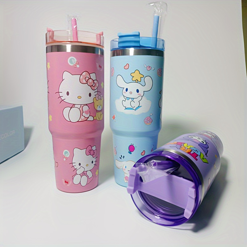 Hello Kitty Insulated Water Bottle With Straw Cute - Temu