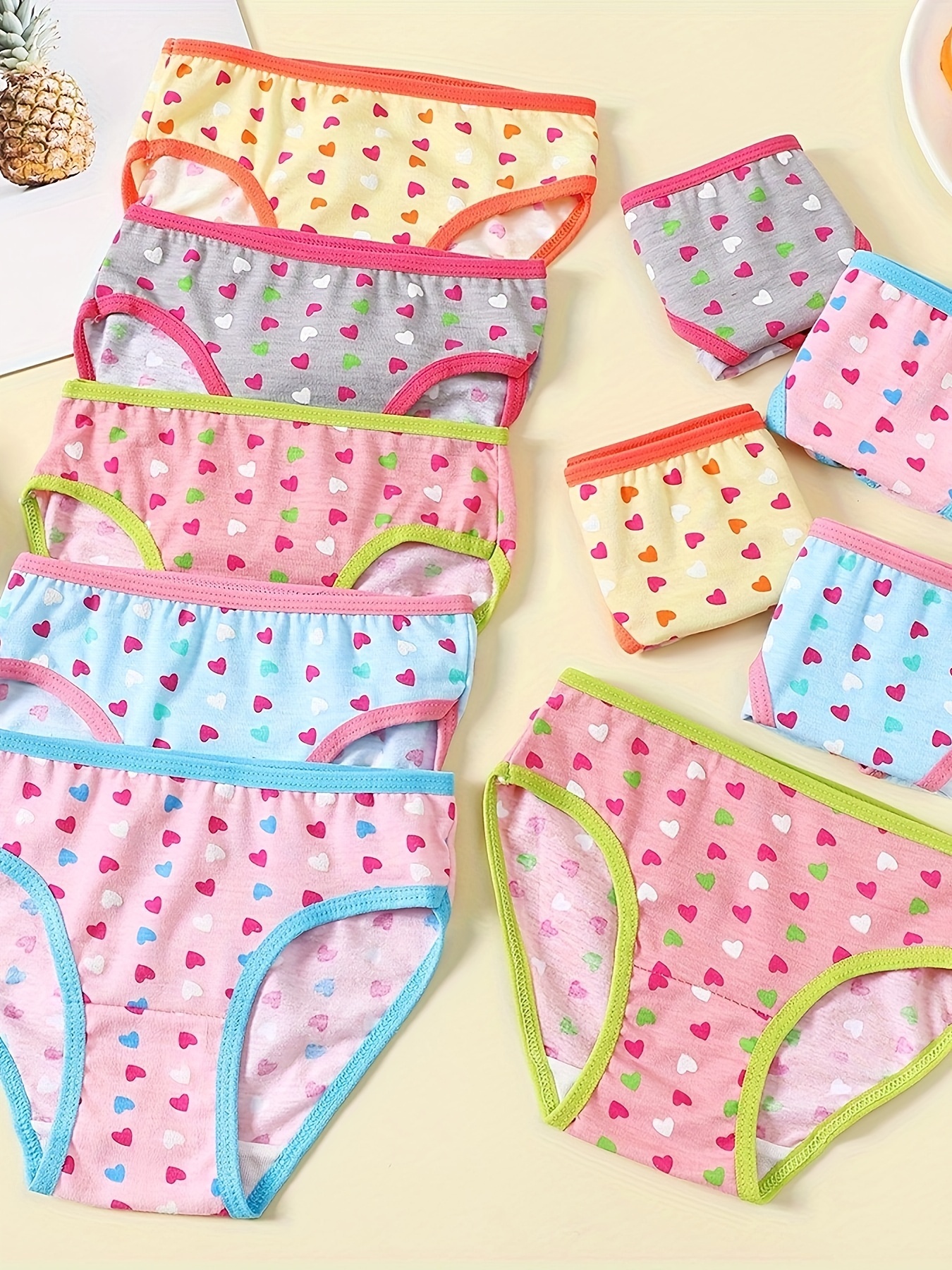 Girls Cute Toddlers Briefs Cotton Random Pattern Full Heart - Temu Australia