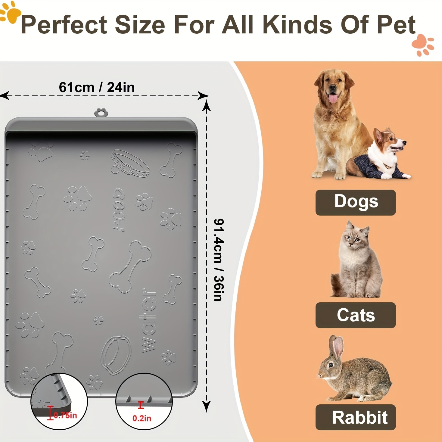 Dog Feeding Mat Silicone Dog Food Mat With Pocket Design - Temu