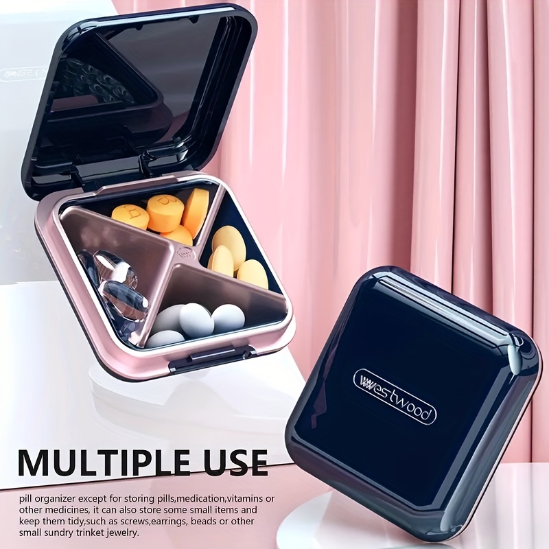 Small Pill Case Travel Daily Pill Organizer Portable Pretty - Temu