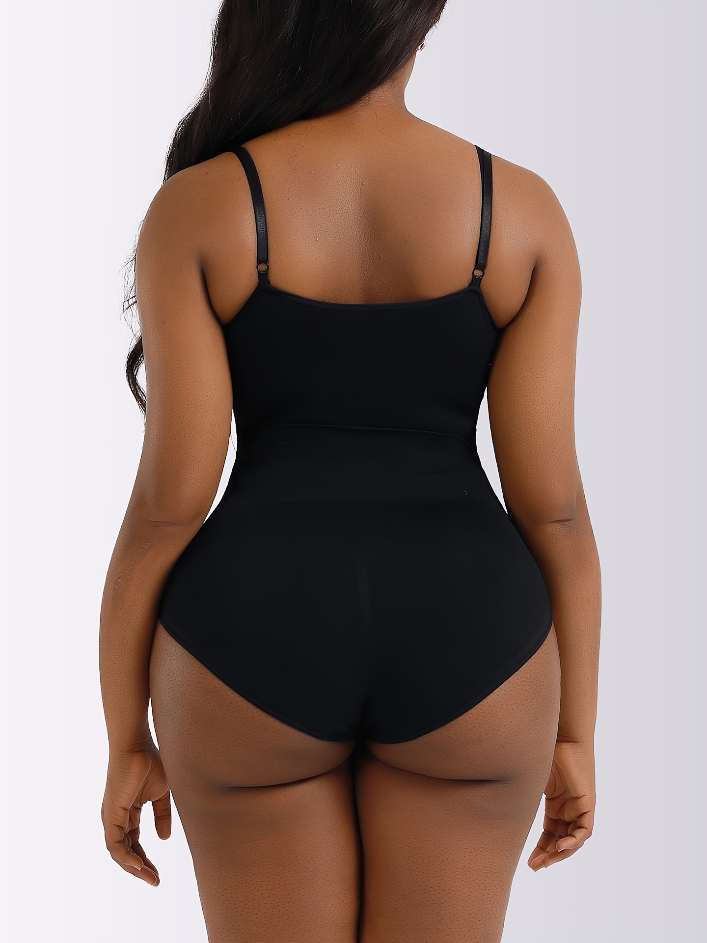 Plus Size Simple Shapewear Bodysuit, Women's Plus Seamless Solid Tummy  Control Butt Lifting Crotchless Full Bust Body Shaper - - Temu Australia