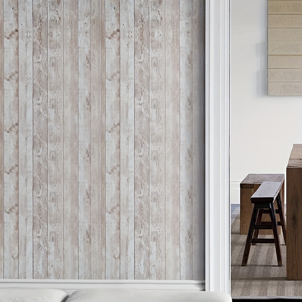  AURFIAIUOP Papel tapiz autoadhesivo 3D para pared, removible, papel  adhesivo de contacto con textura de tablón de madera de roble antiguo, papel  tapiz para despegar y pegar para decoración de dormitorio