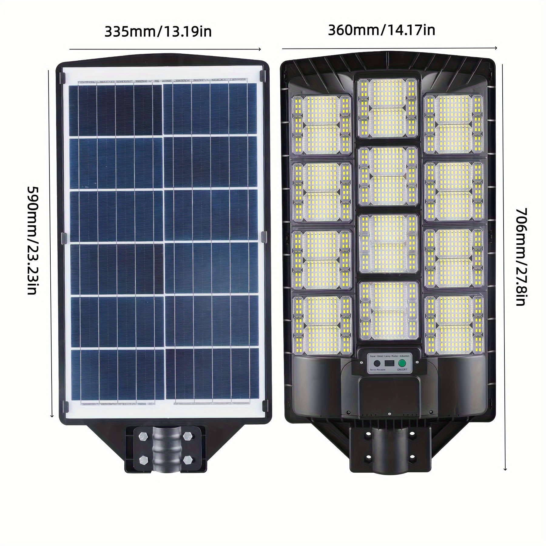 1pc high power integrated solar lamp human body induction light control remote control high brightness led large lamp beads irradiation area up to 300 square meters suitable for courtyards parks roads farms free bracket wall parts package details 9