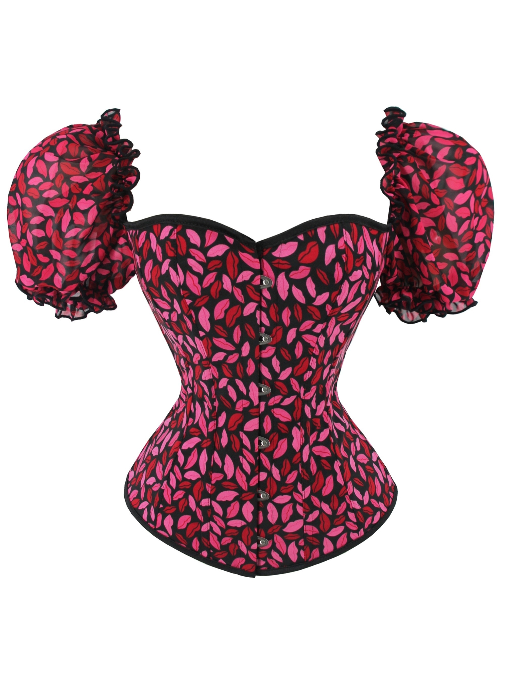 Women's Lingerie Lace Bustier Sexy Pink Lace Up Corsets And Bustiers  Leopard Print Plus Size Female Corset