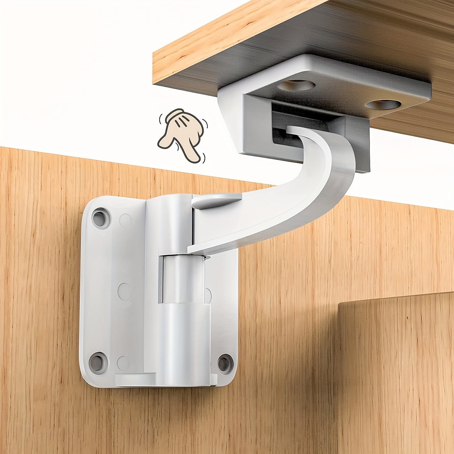 5Pcs White Locks Right Angle Baby Safety Drawer Child Safety Cabinet Locks