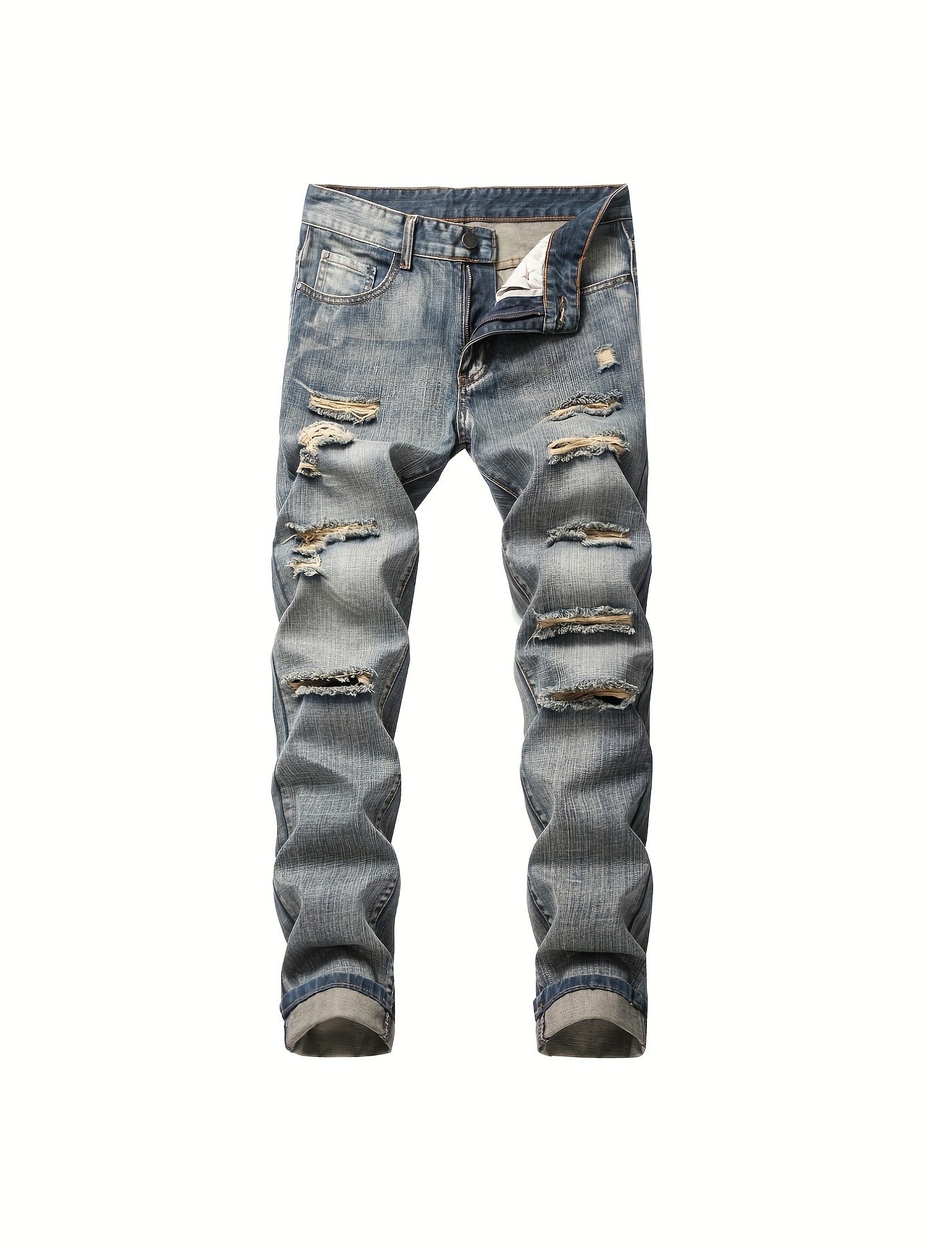 Men's Casual Ripped Jeans with Pockets