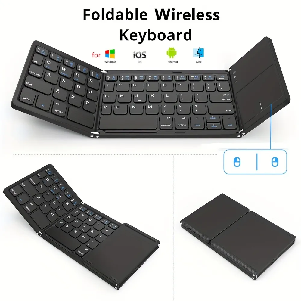 Portable Foldable Mini Keyboard With Touchpad Bluetooth 0 For Windows Ios Os Ipad Iphone Surface Xiaomi Tablets - Electronics Temu