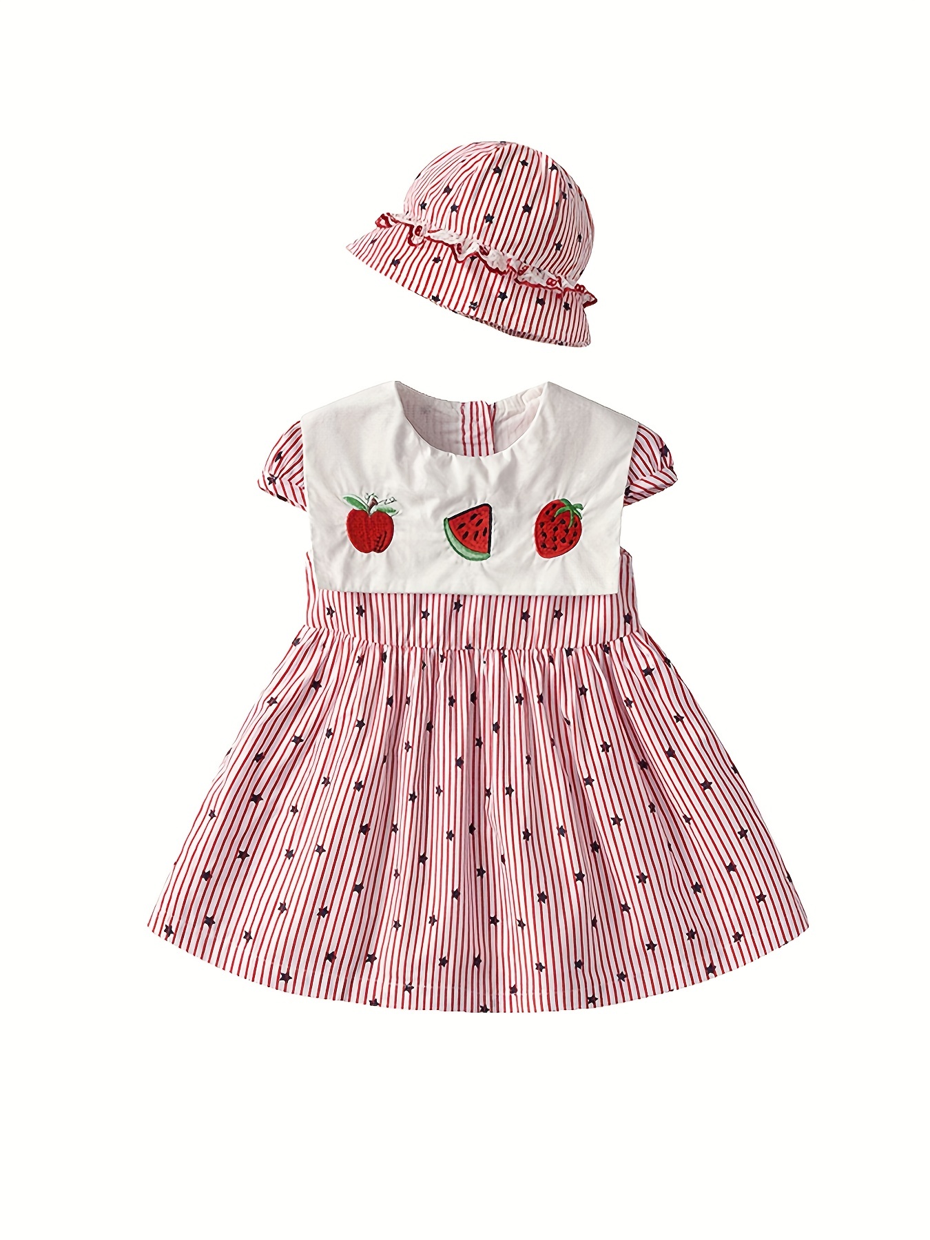 Kawaii Girls Clothing Summer Skirt Suit Embroidery Set Pink