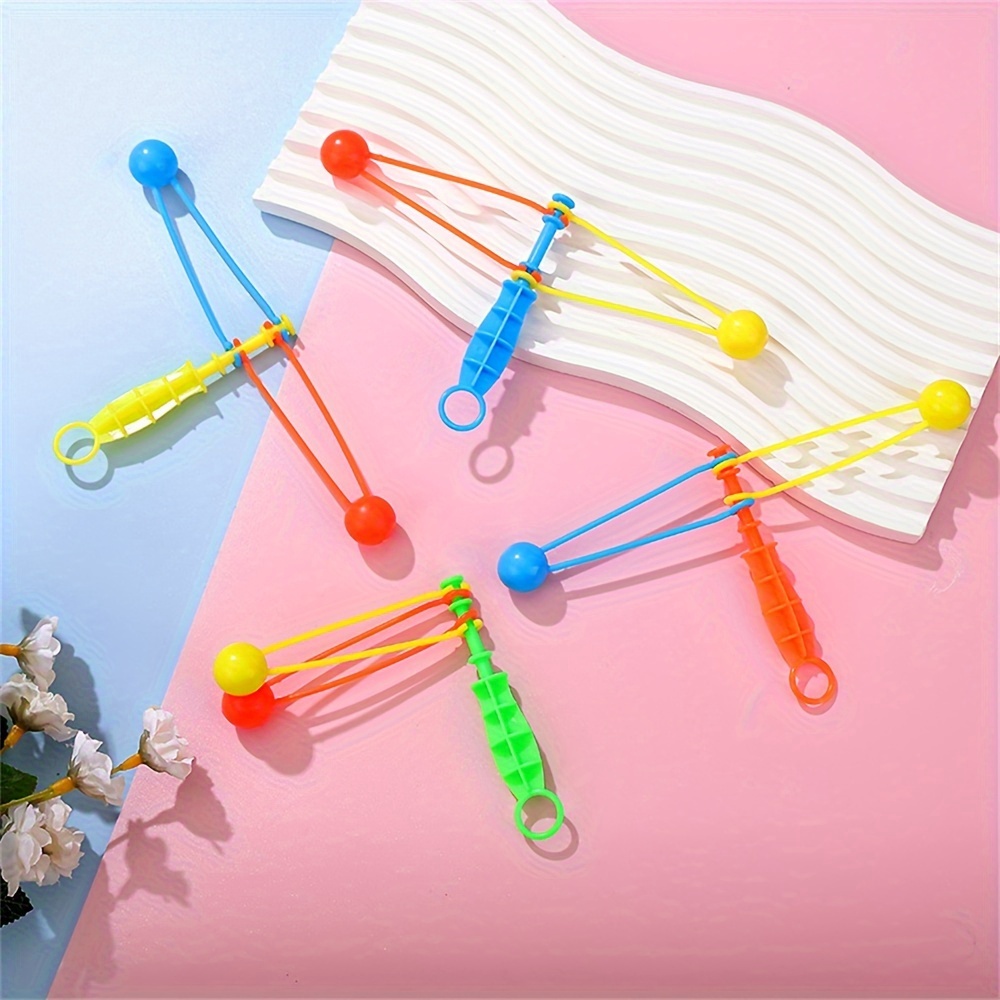

10pcs Traditional Nostalgic Swing Hammer Leisure Small Toy Hand-cranked Double-hit Plastic Bumping Balls, Color Random