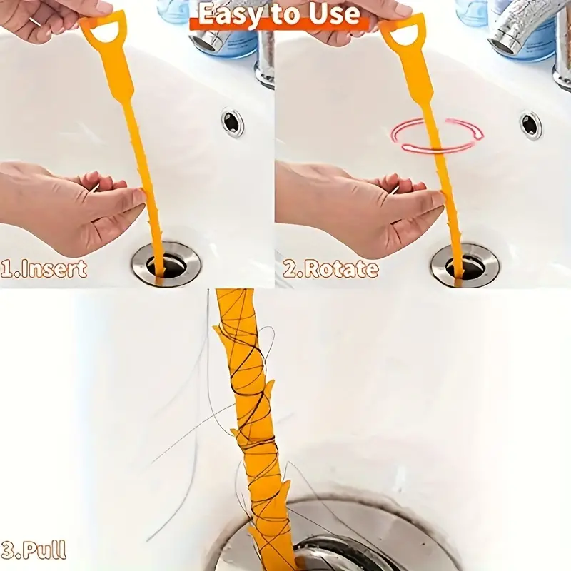 Drain Clog Remover, Bathroom Shower And Tub Drain Cleaner, Sink Household  Cleaning Tool, Hair Collector Stick Tube Bucket ( ) - Temu
