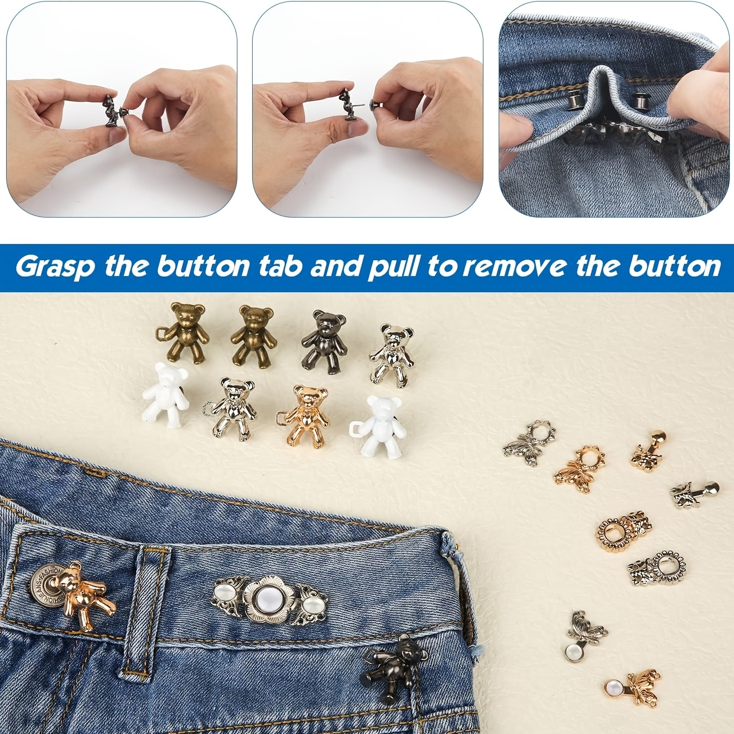 Pant Waist Buttons Pant Waist Tightener Button Clip Adjustable Button Pins