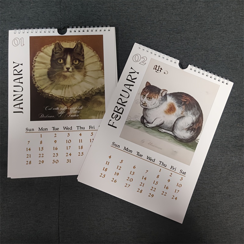Ugly Medieval Cats Calendar 2024 Calendrier Mural Drôle de