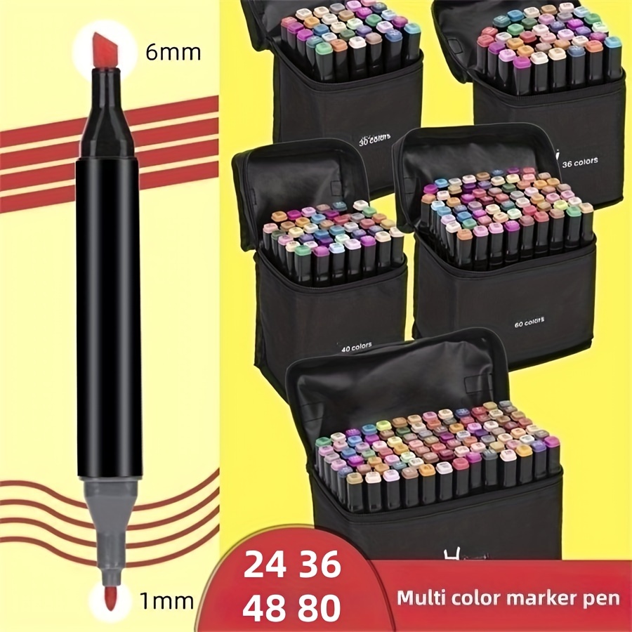 24/36 Colors Color Oily Double headed Markers Watercolor - Temu