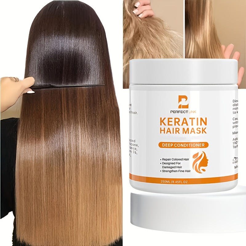 

250ml Keratin Hair Care Mask Magically Repairs Damage, Curls Hair Care, Glossy, Smooth, Straightened Professional Hair Care, Deep Moisturizing, And Smooth