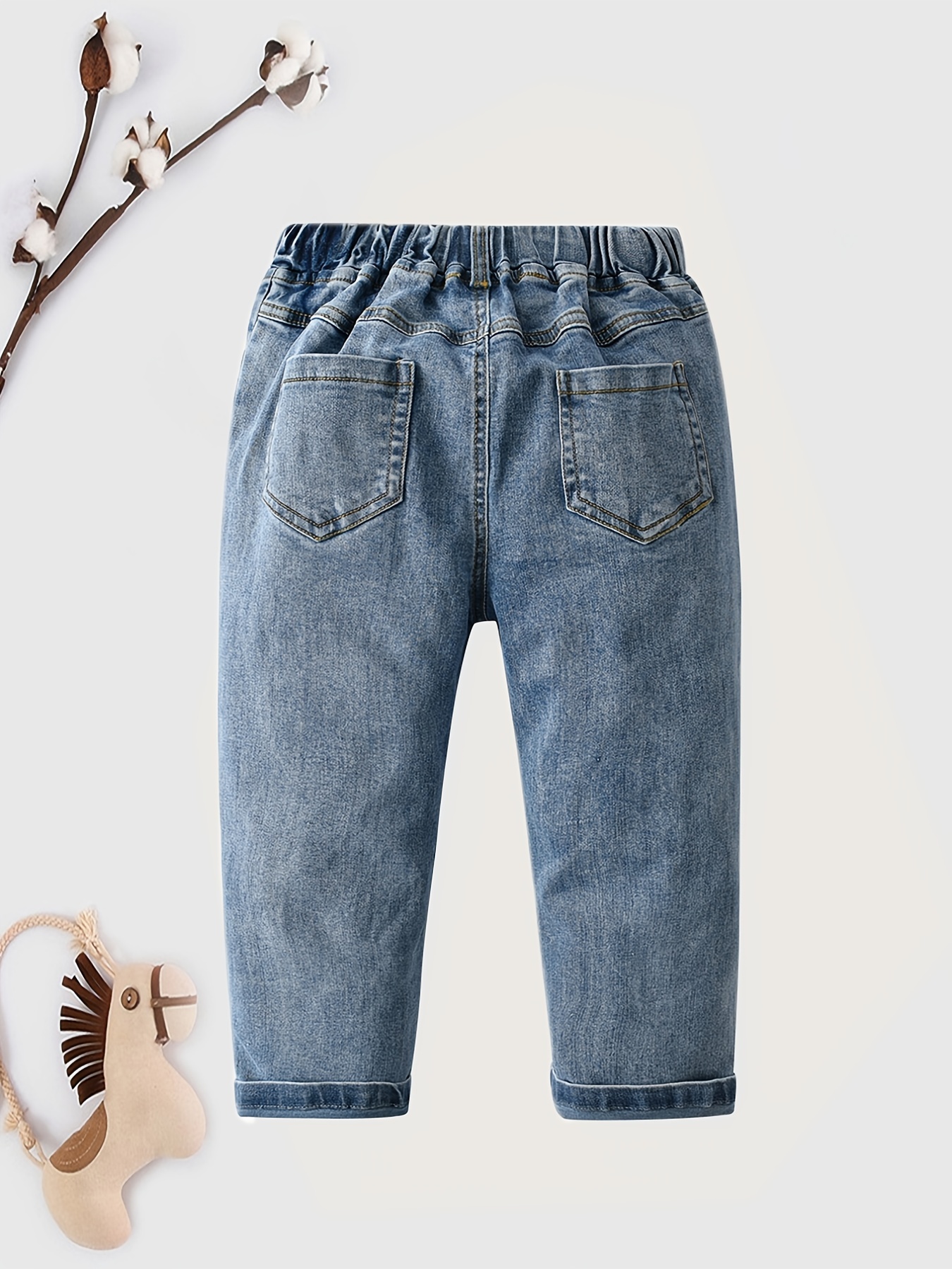 Boys Casual Light Blue Stretch Denim Jeans Spring Autumn - Temu