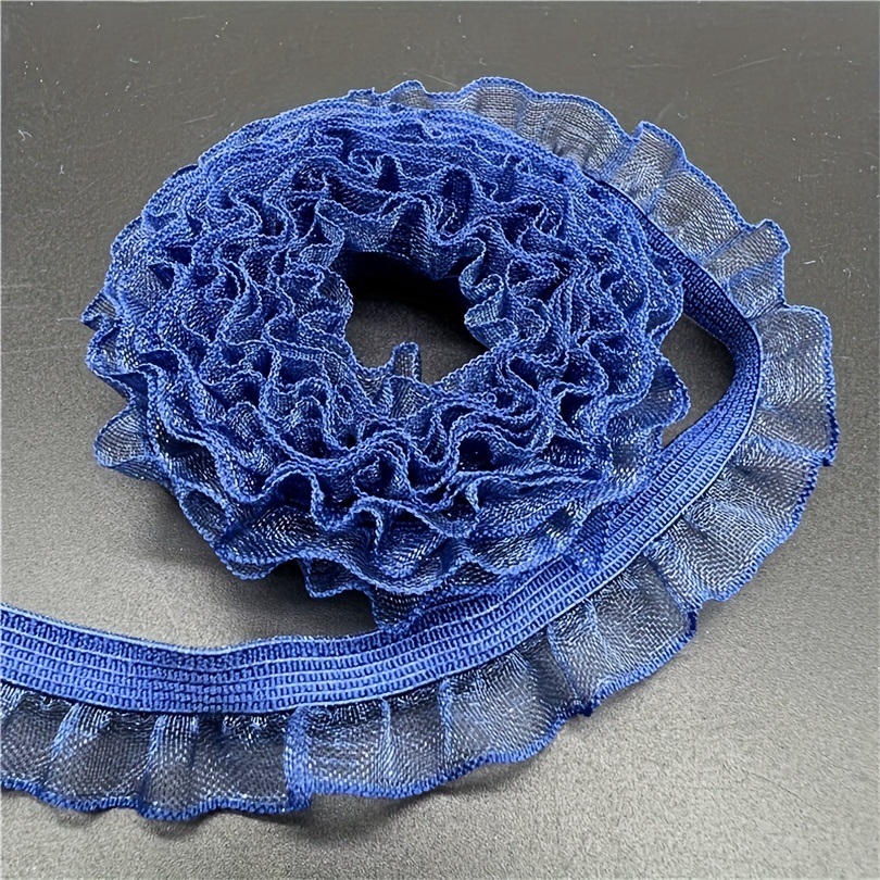 2yards 16mm Gathered Lace Elastic Ribbon Fold Over Spandex Elastic Band For Sewing  Lace Trim Diy Bow Decoration, Shop Now For Limited-time Deals
